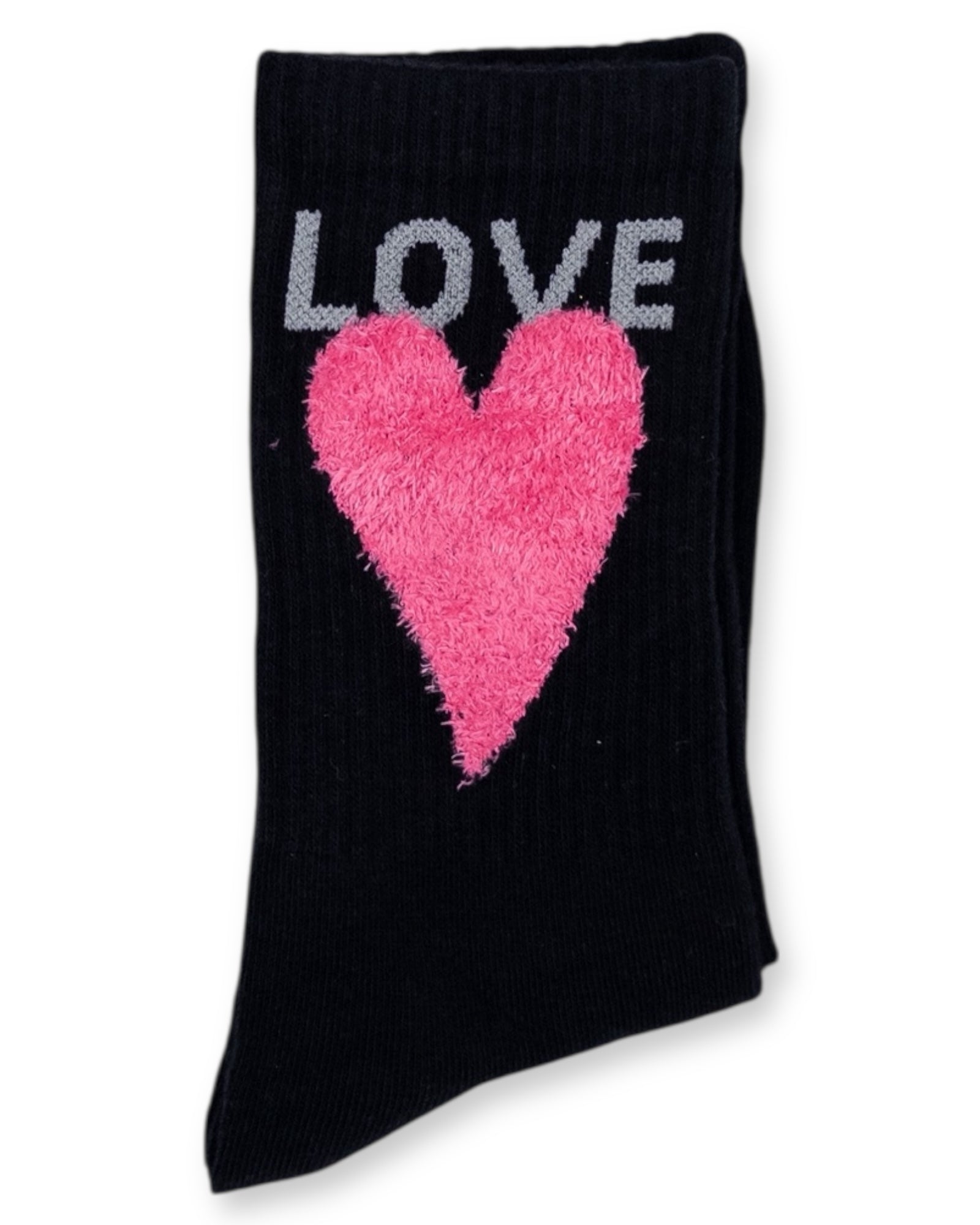 Herz Socken Love schwarz pink