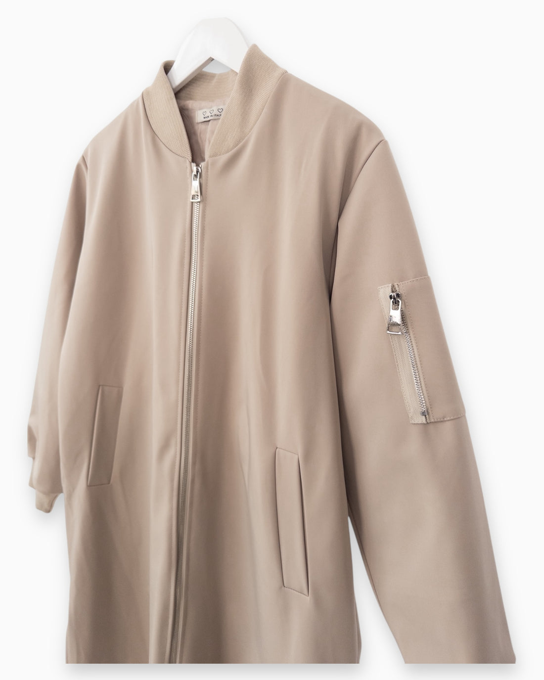 Bomber-Mantel beige