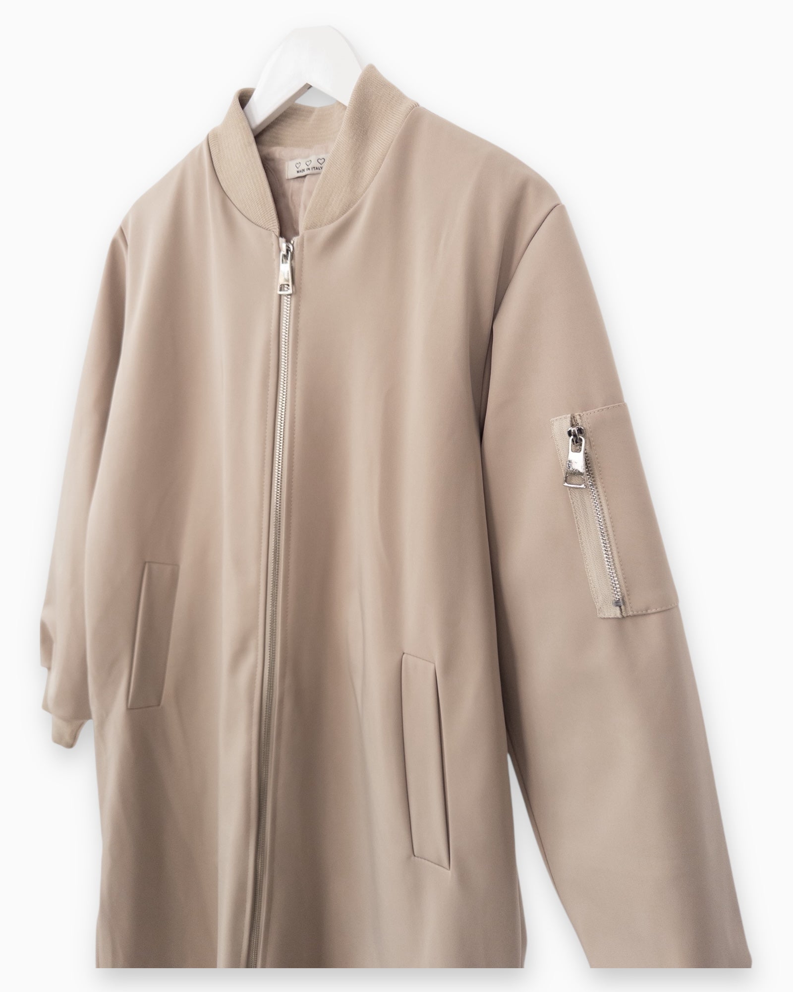 Bomber-Mantel beige