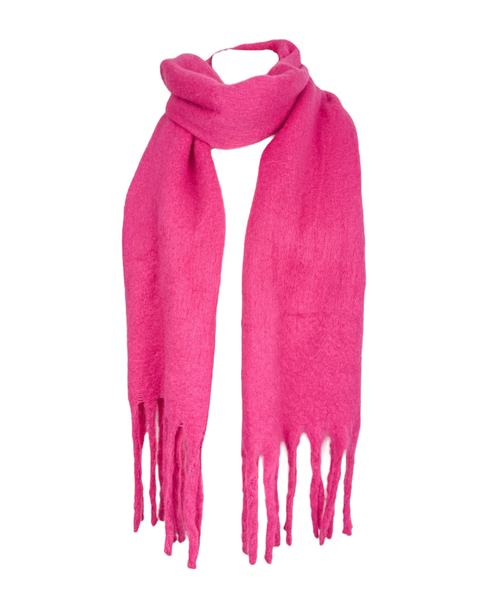 Schal Fransen XL pink