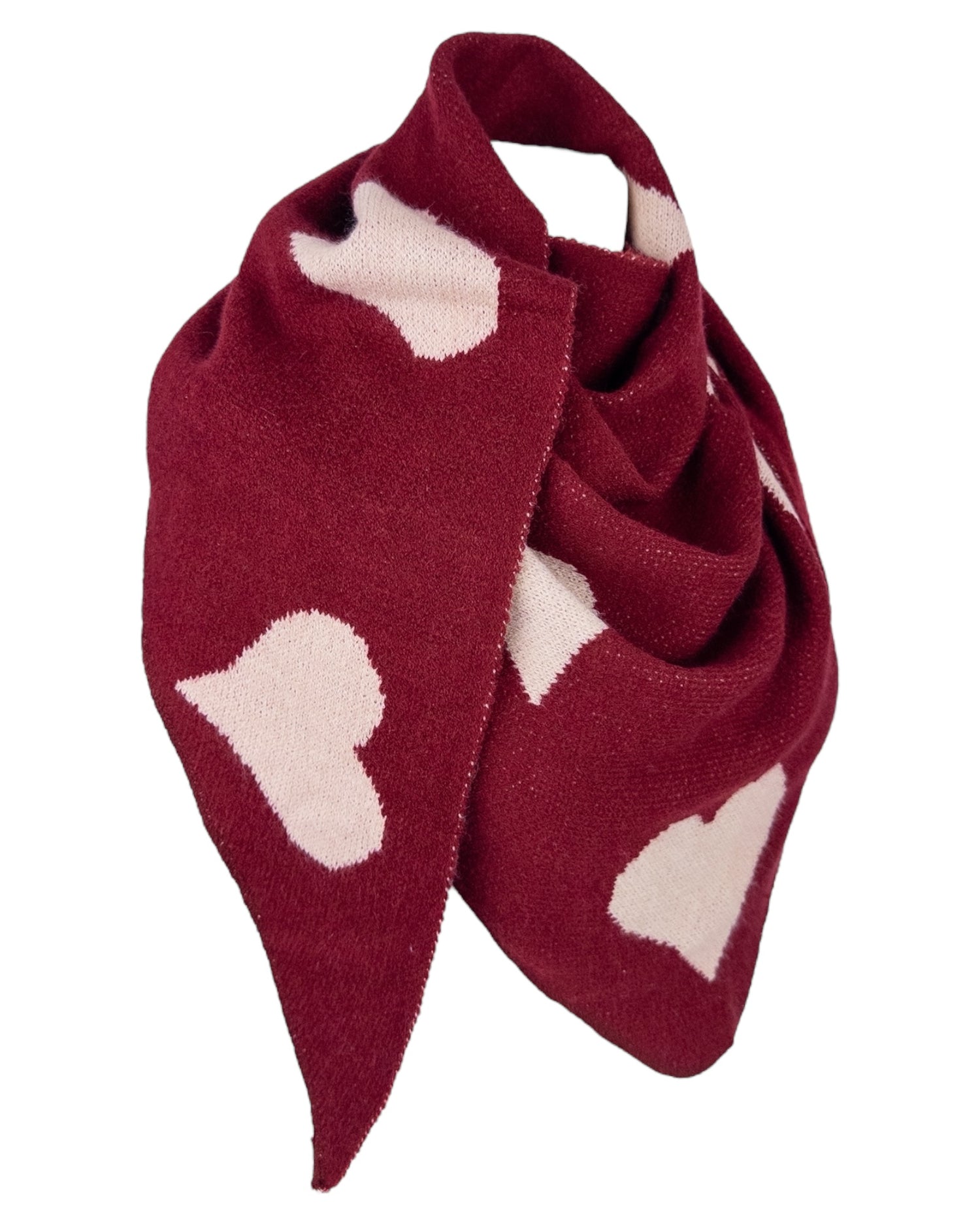 Herz Dreieckstuch weinrot