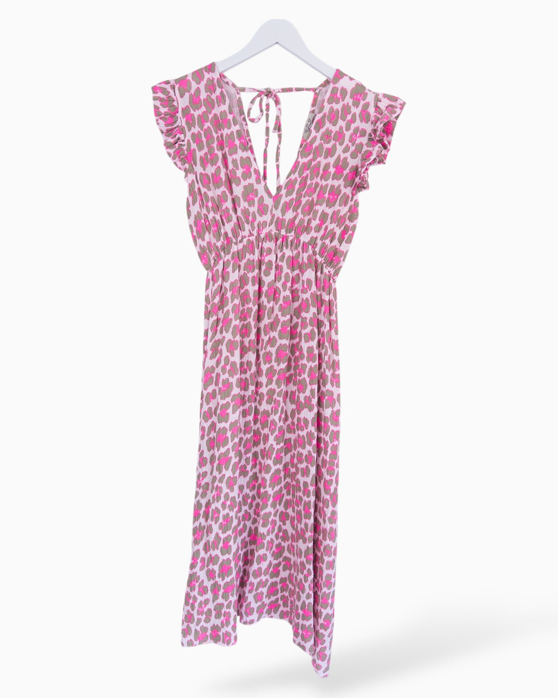 Leo Kleid aus Baumwolle weiß pink