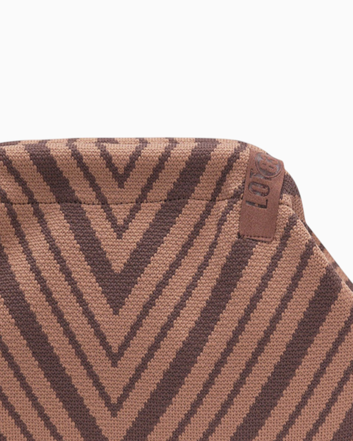 Kosmetiktasche Emma LOT83 mit V-Muster braun