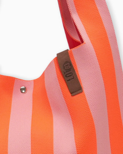 Shopper Lois mit Streifen orange altrosa