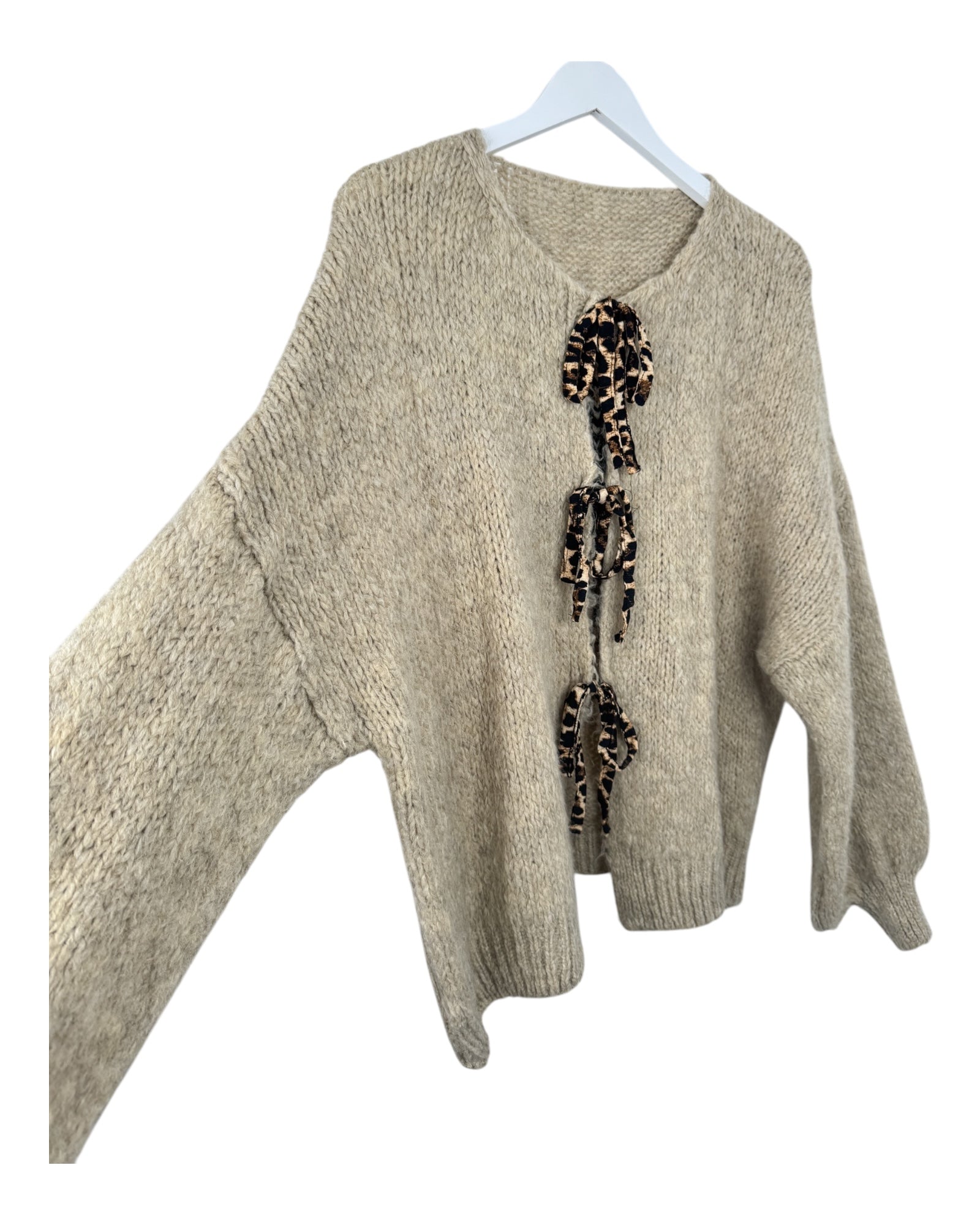 Leo Cardigan Schleife beige