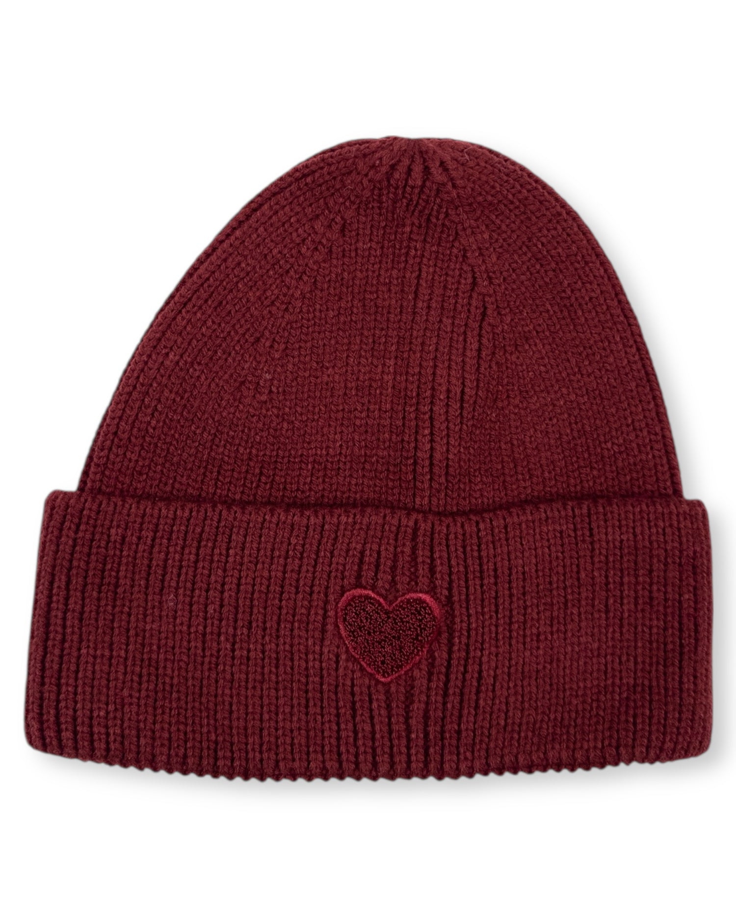 Mütze Herz weinrot