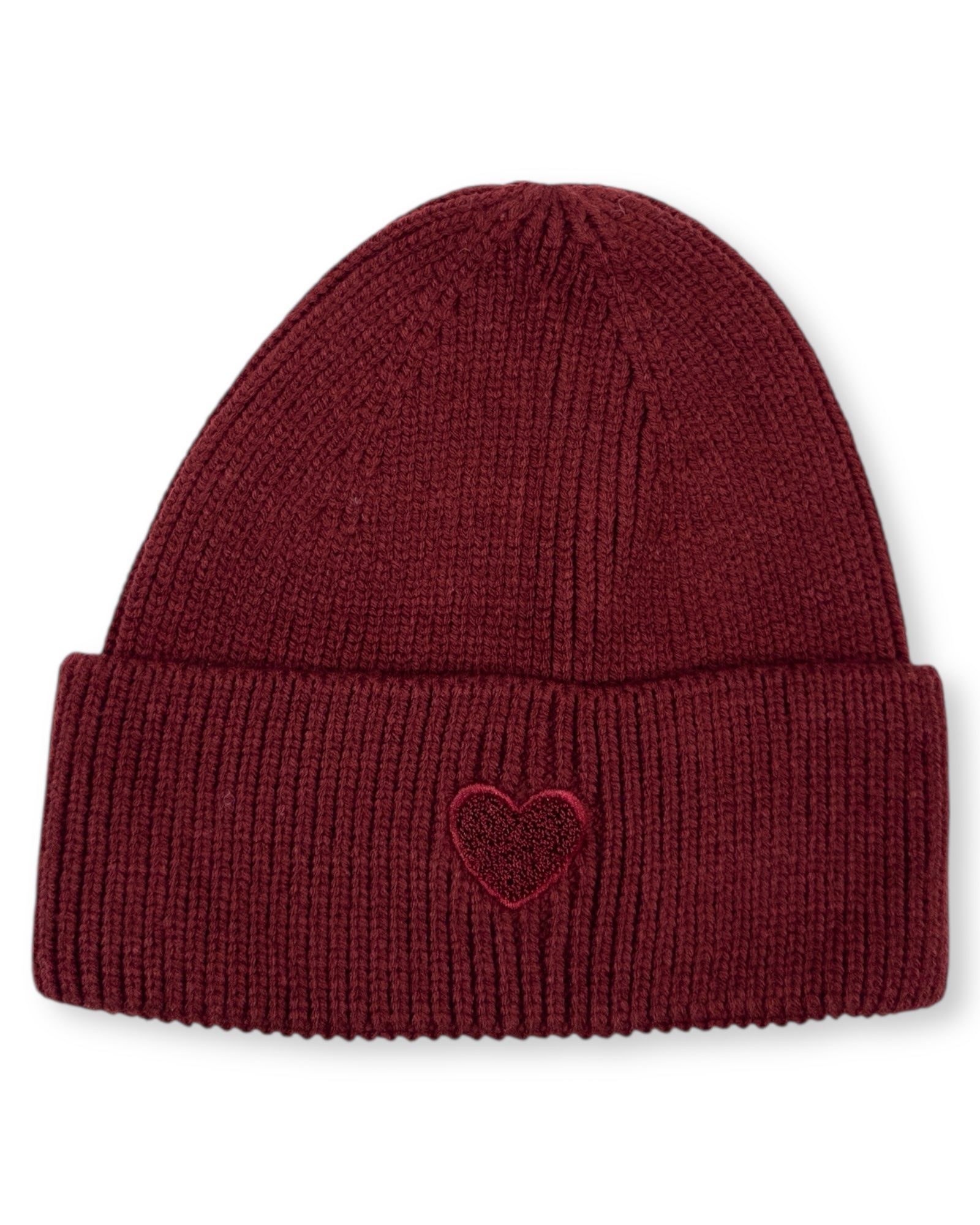 Mütze Herz weinrot