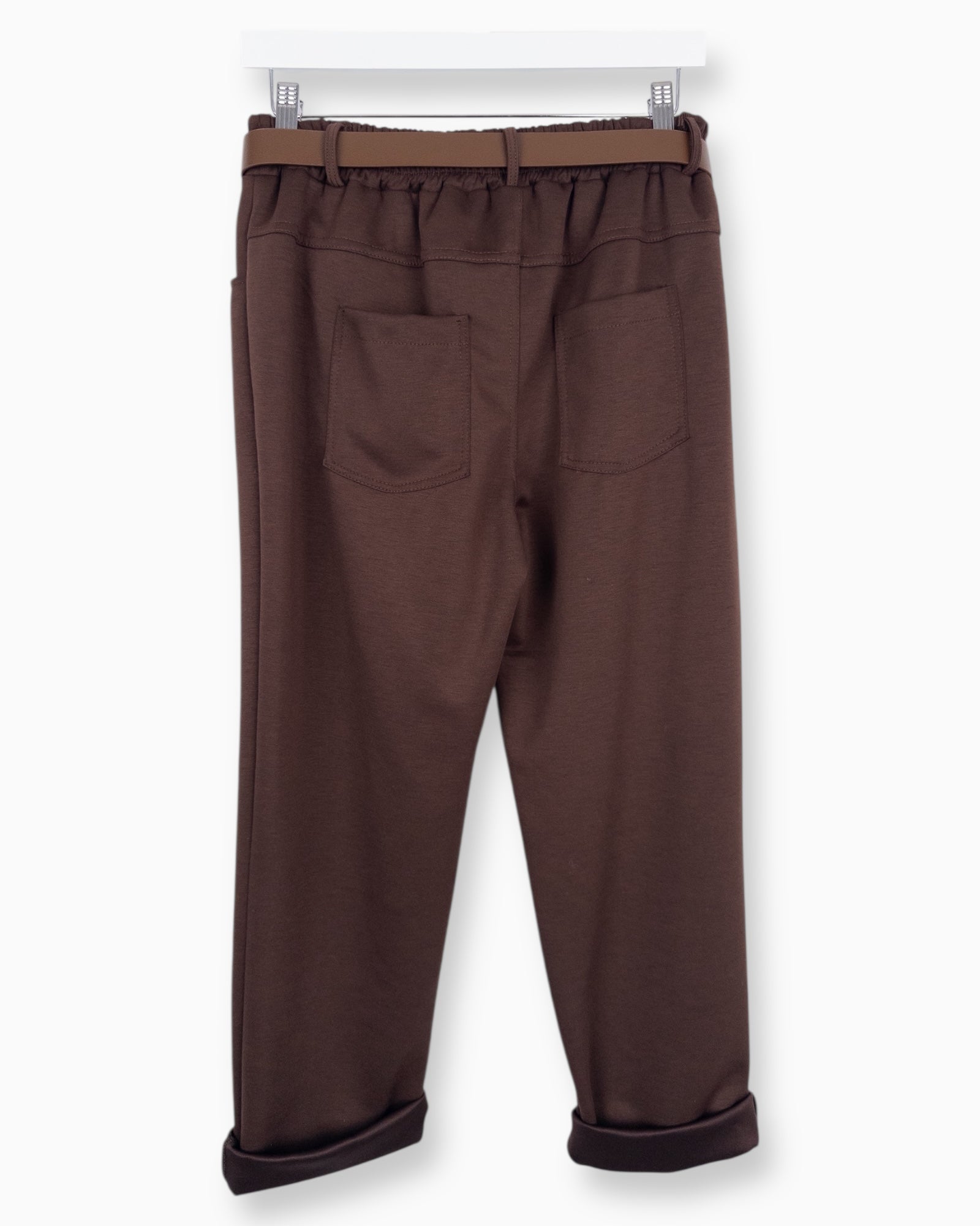 Hose mit Gürtel braun