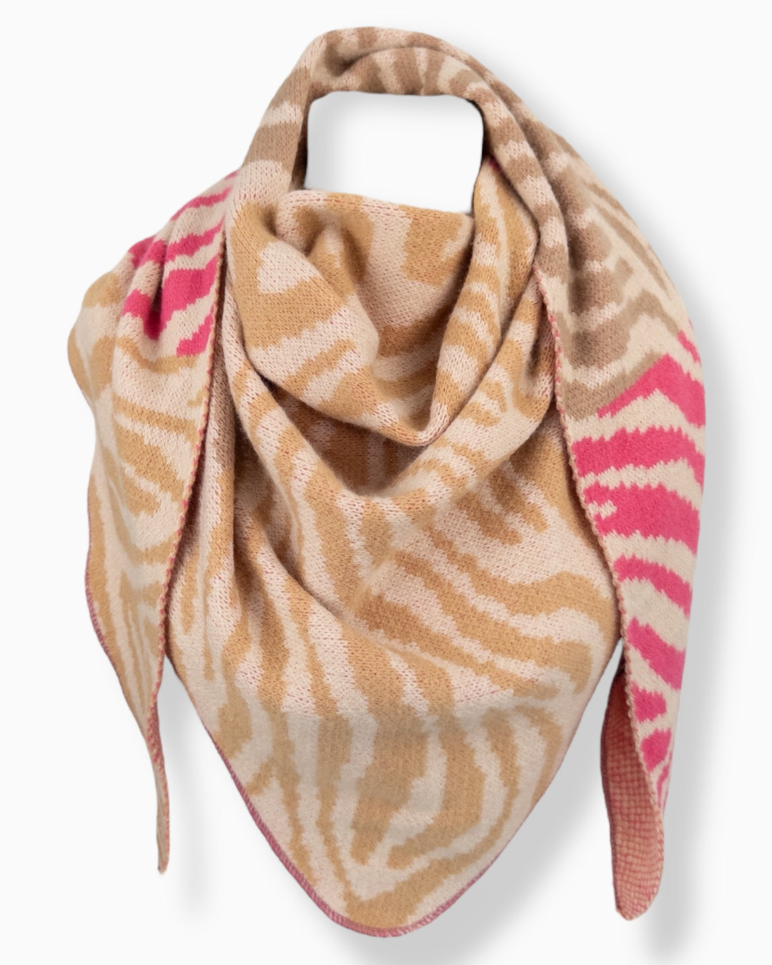 Dreieckstuch Zebra beige pink