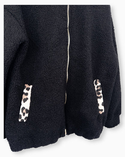 Teddy Jacke schwarz
