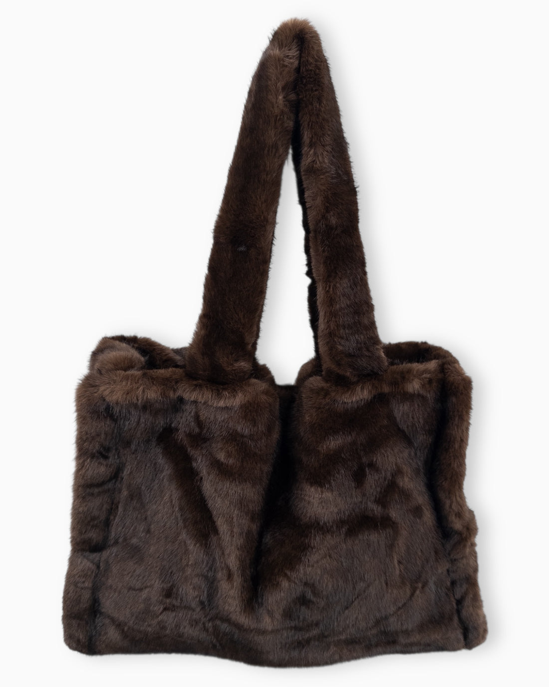 Shopper in Felloptik dunkelbraun