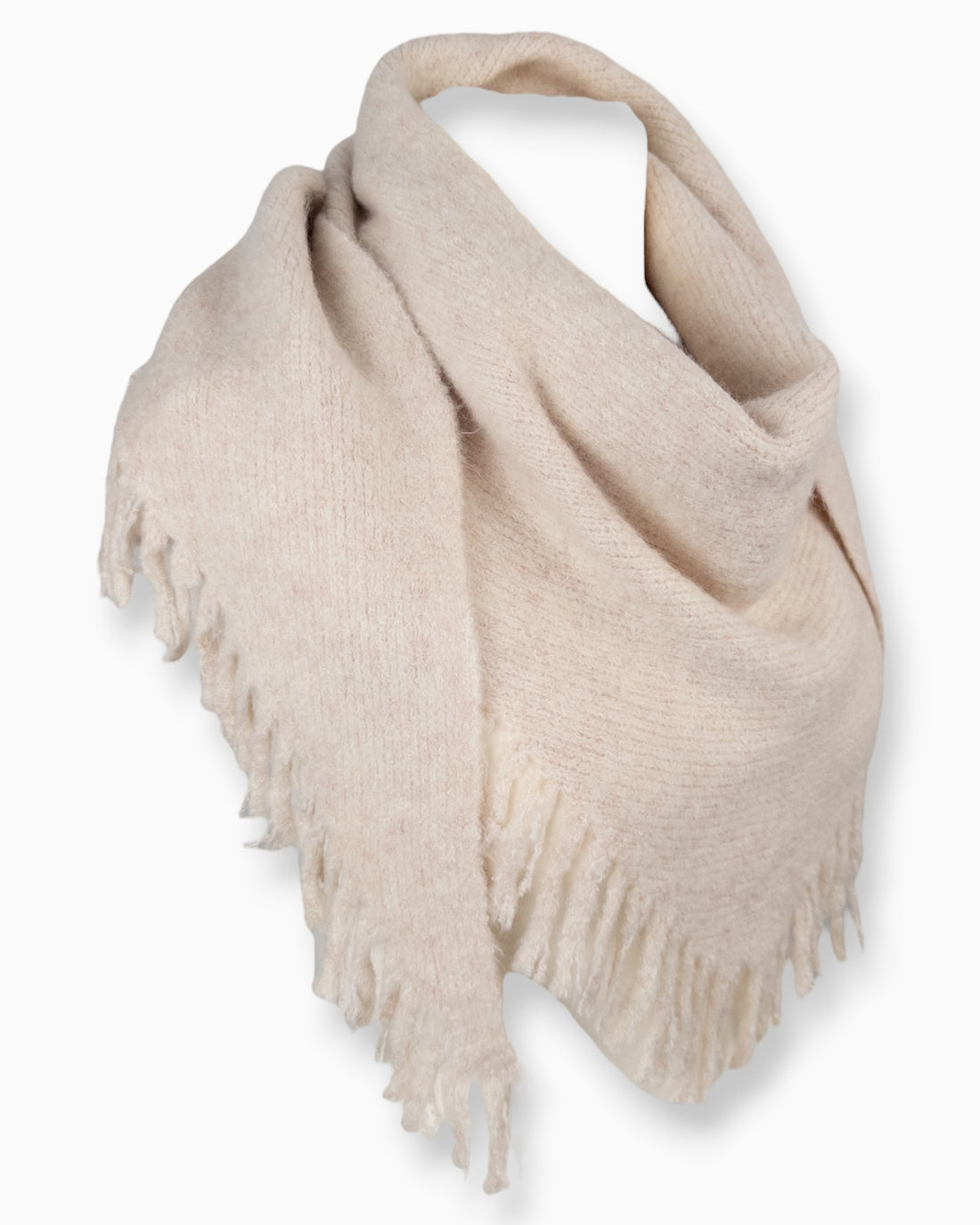 Dreieckstuch Fransen creme rosa