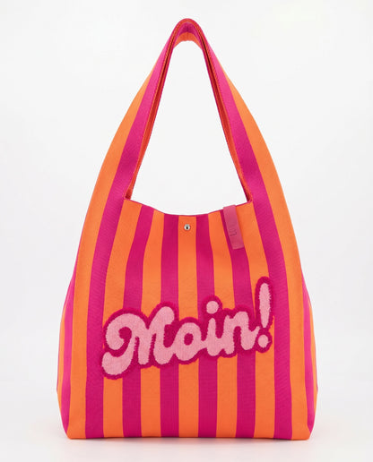 Moin Shopper Rebel Lois mit Streifen pink orange