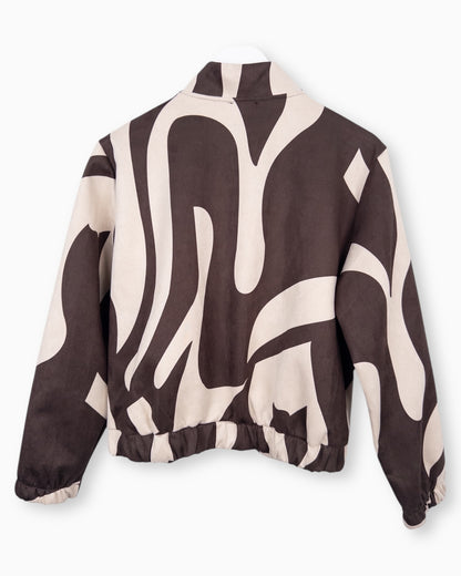 Jacke mit Muster dunkelbraun beige
