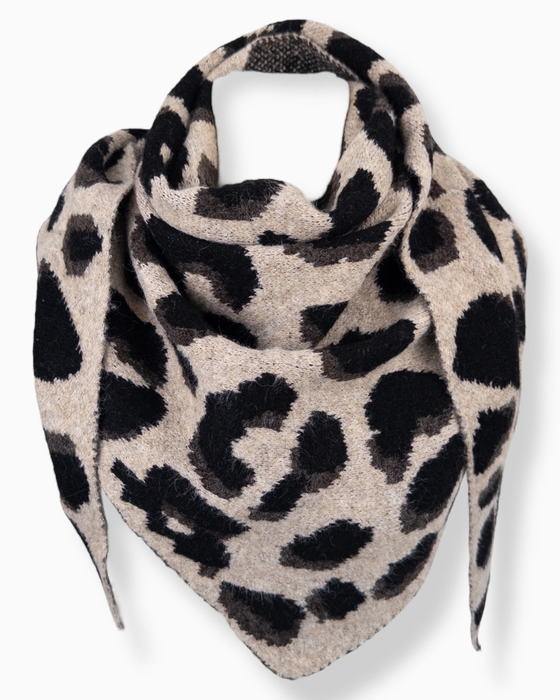 Leo Dreieckstuch beige schwarz