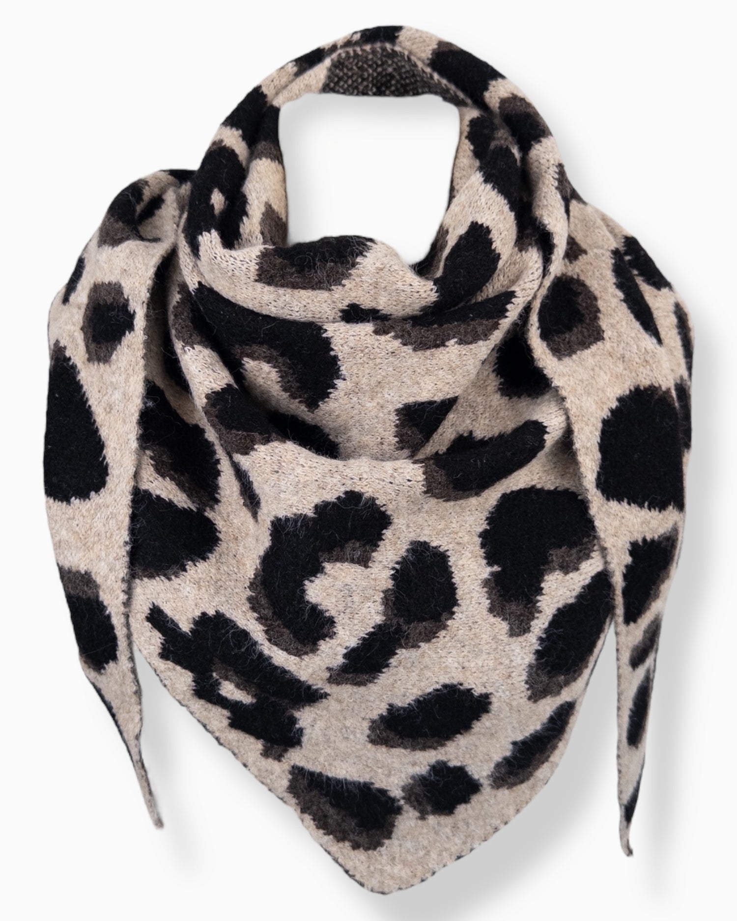 Leo Dreieckstuch beige schwarz