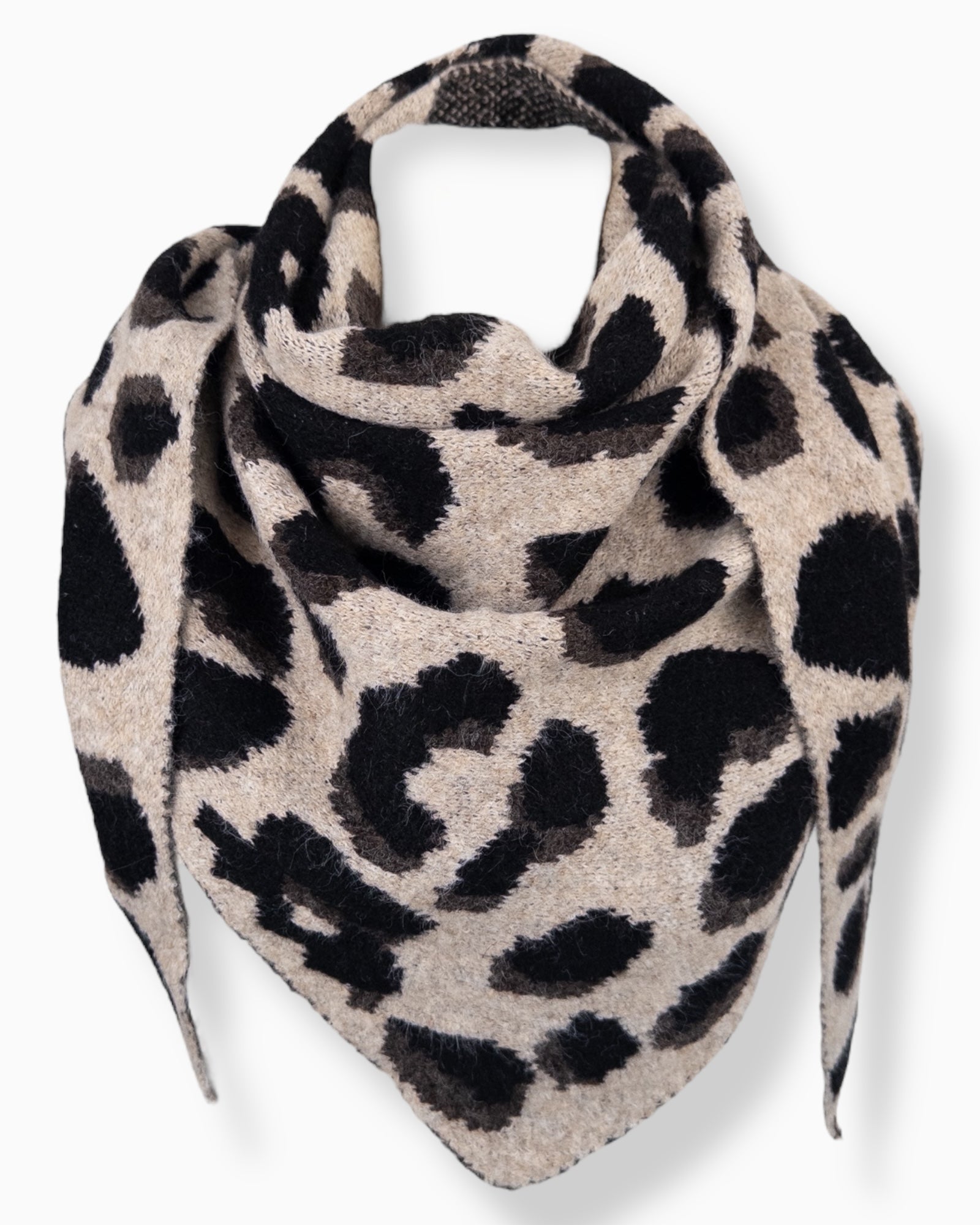 Leo Dreieckstuch beige schwarz