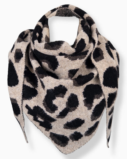 Leo Dreieckstuch beige schwarz