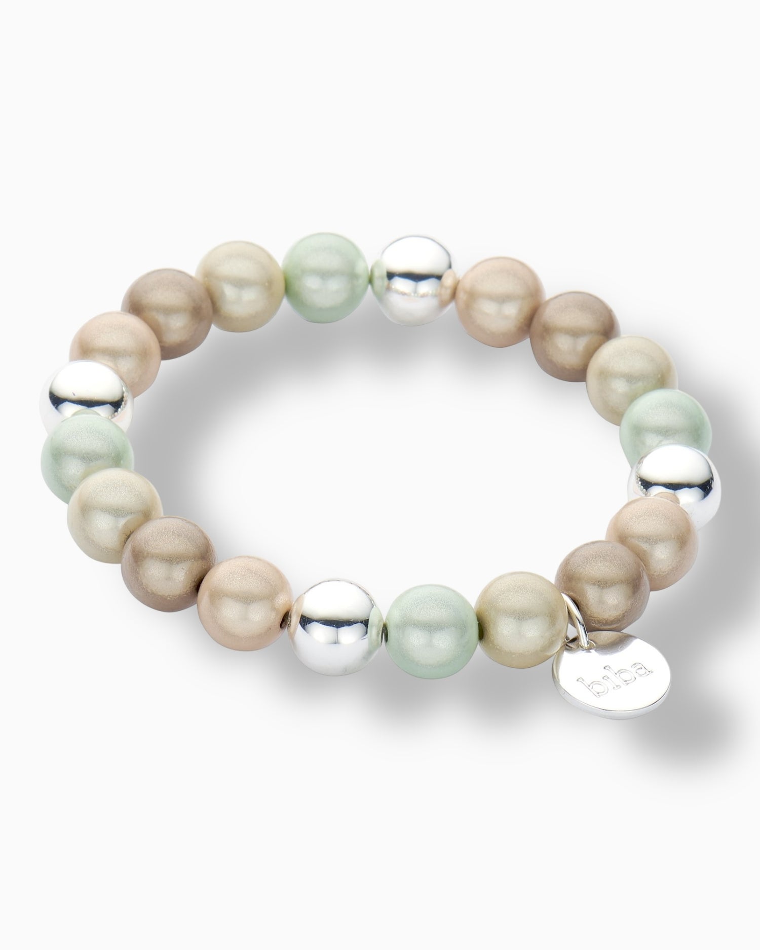 Perlenarmband Mia mint silber