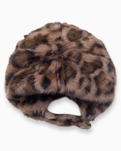 Flauschige Leo Cap braun