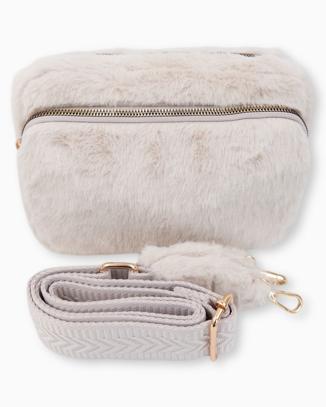 Flauschige Umhängetasche Sara creme