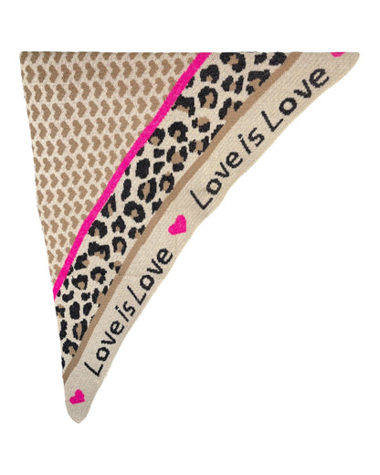 Dreieckstuch Love is Love beige pink