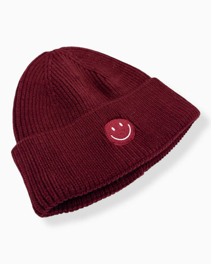 Mütze Smiley weinrot