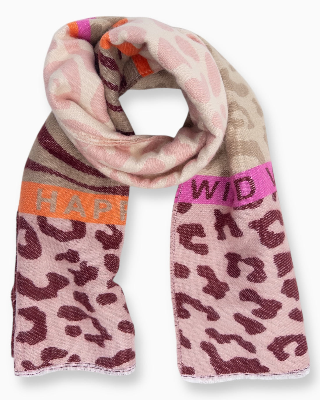 Leo Schal Wild Vibes weinrot rosa