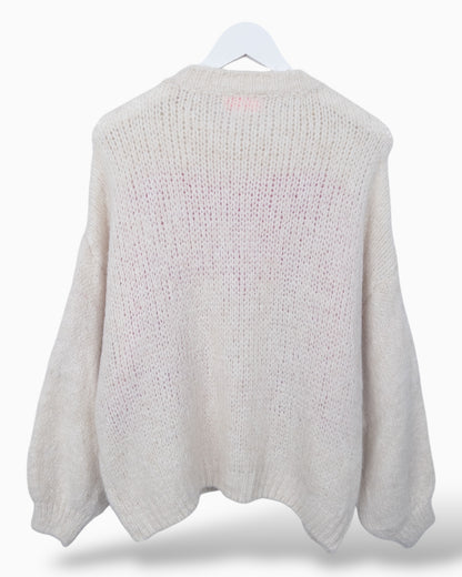 Grobstrickpulli PINK creme