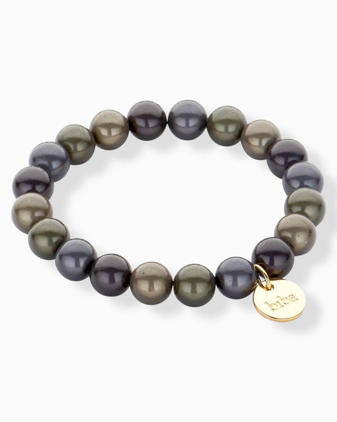 Perlenarmband Lia grau oliv