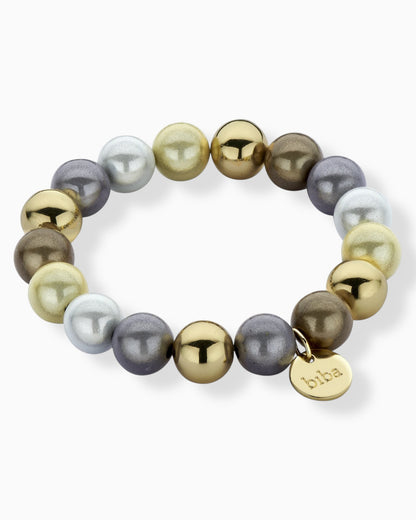 Perlenarmband Mira grau creme