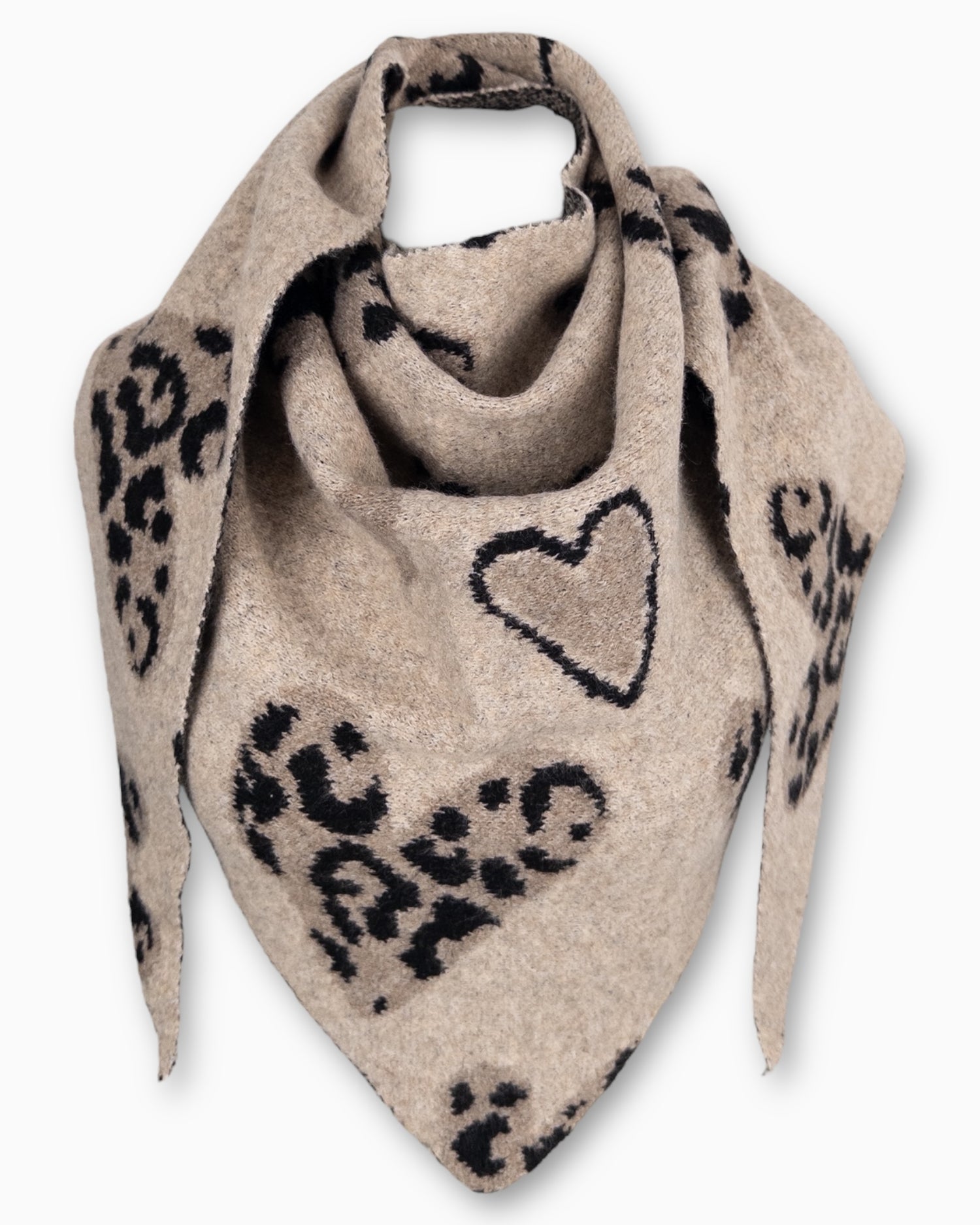 Dreieckstuch Leo Herz beige