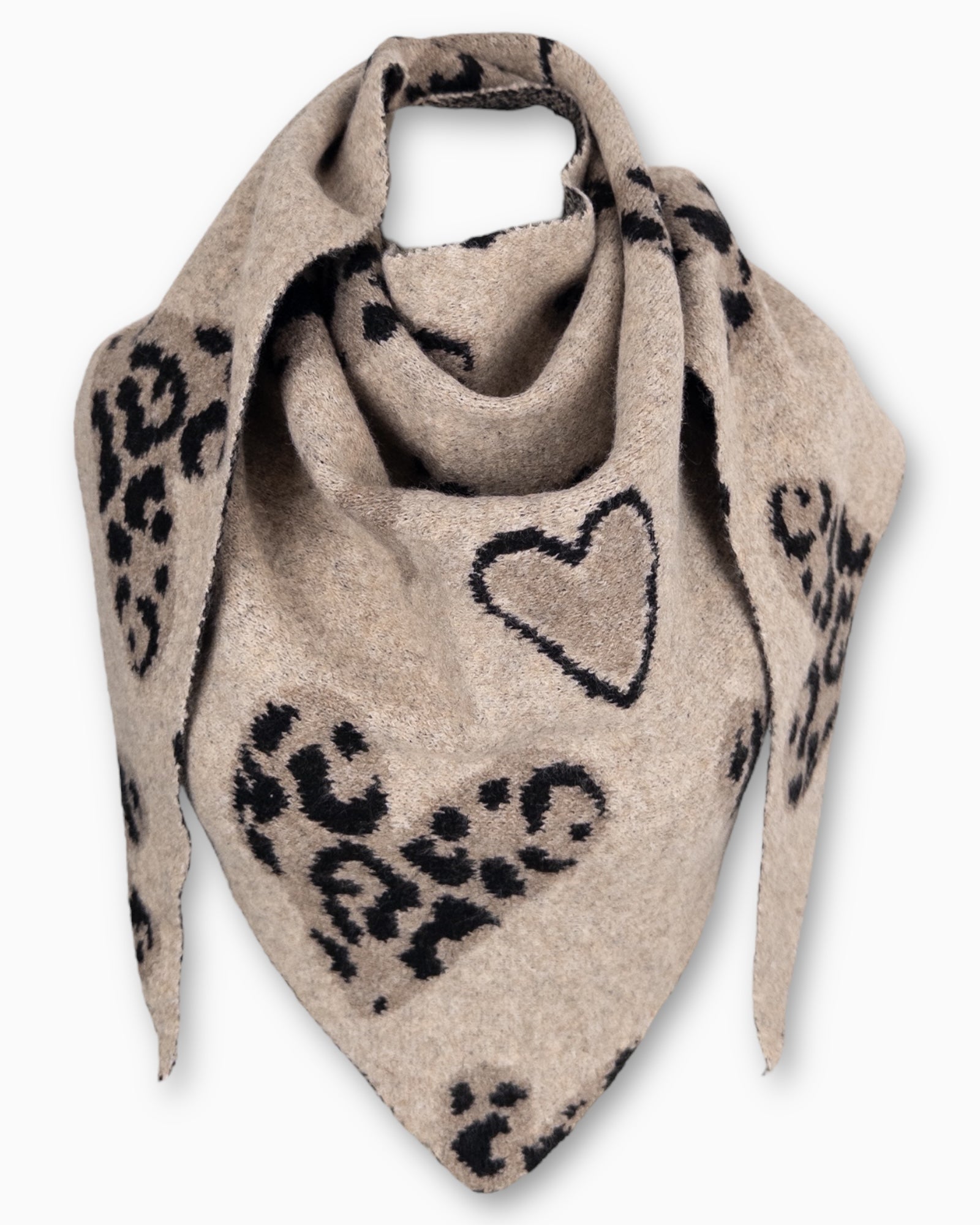 Dreieckstuch Leo Herz beige