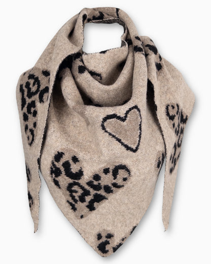 Dreieckstuch Leo Herz beige