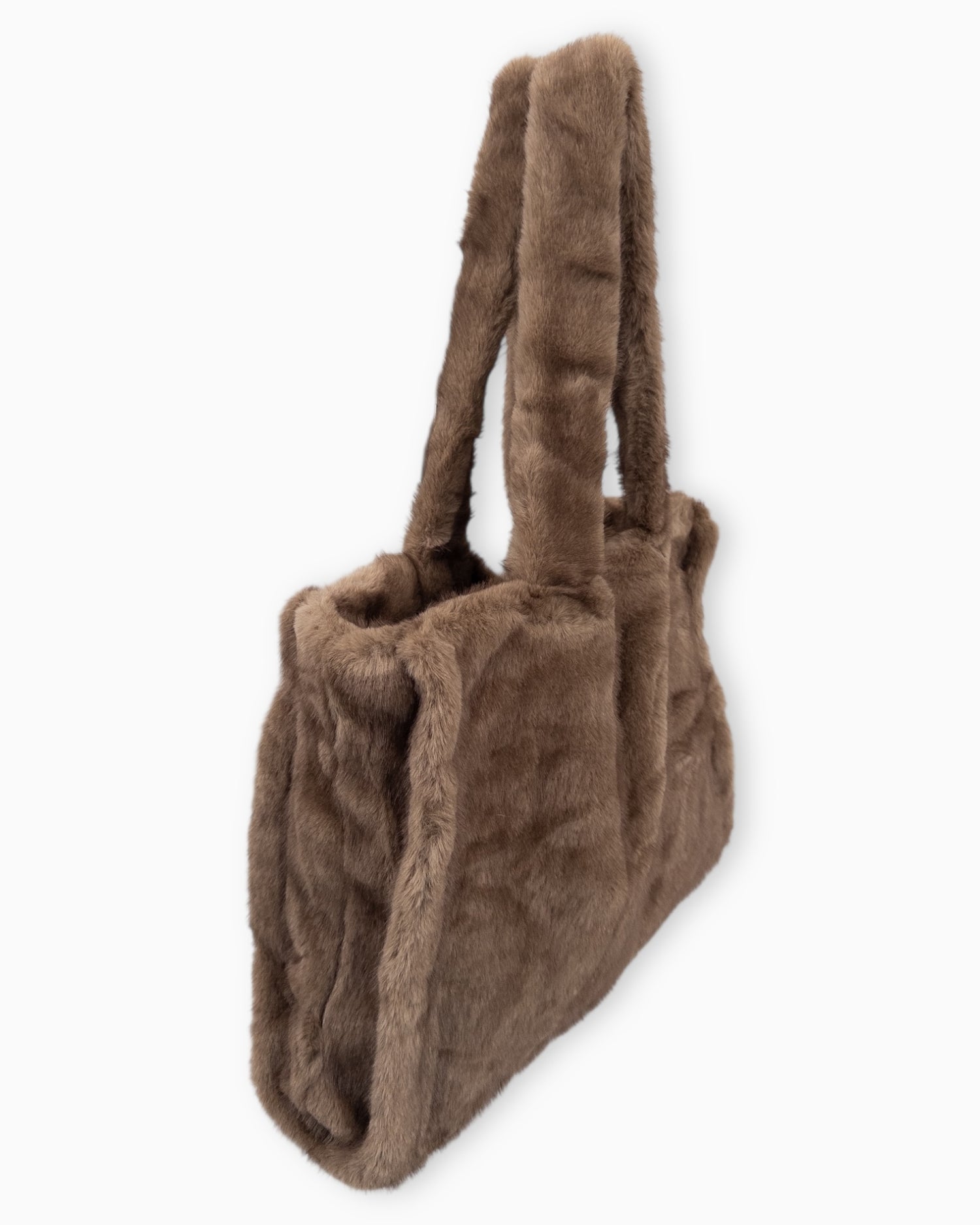 Shopper in Felloptik braun