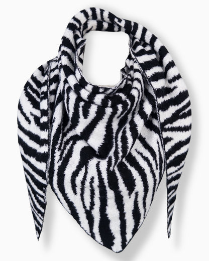 Zebra Dreieckstuch schwarz weiß
