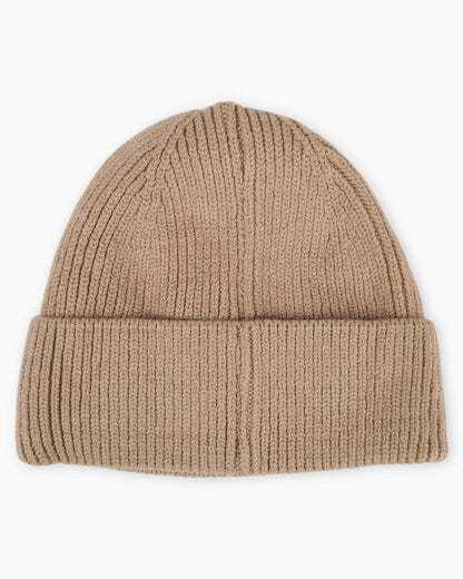 Winterwarme Mütze mit Leo-Herz beige