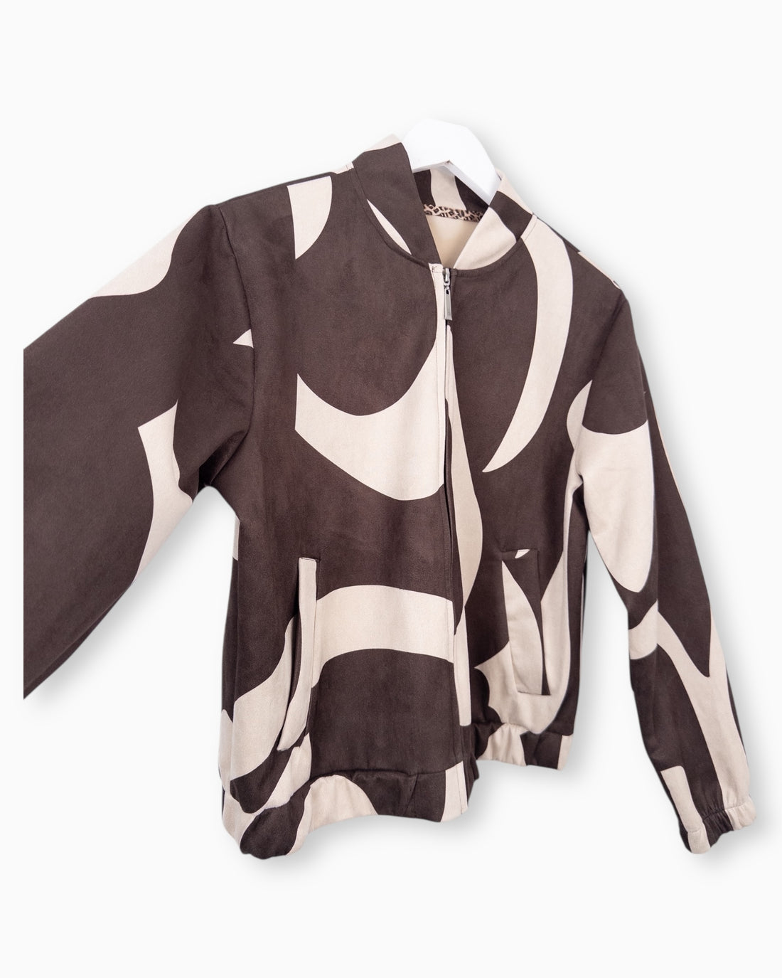 Jacke mit Muster dunkelbraun beige