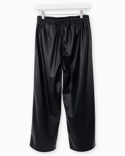 Hose in Lederoptik schwarz