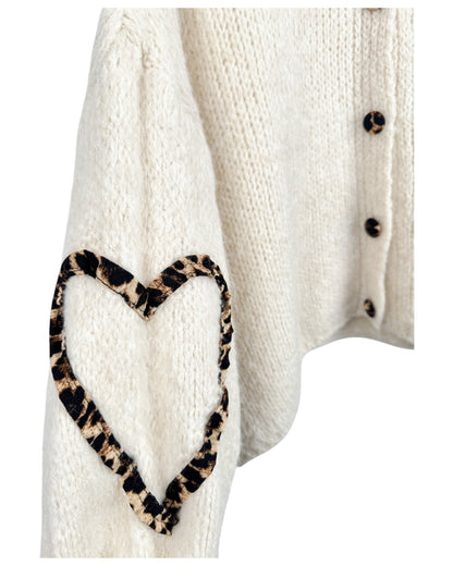 Leo Cardigan Herz creme