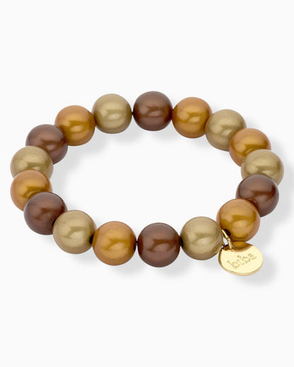 Perlenarmband Fiola braun beige