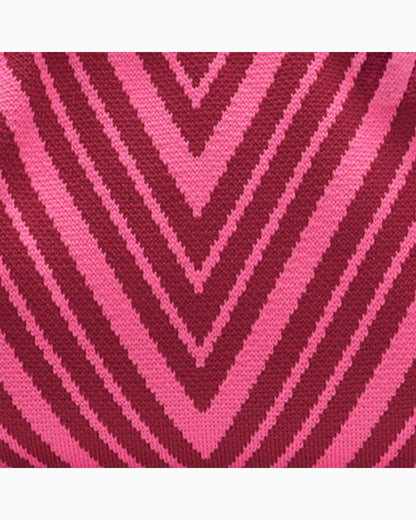 Kosmetiktasche Emma LOT83 mit V-Muster weinrot pink