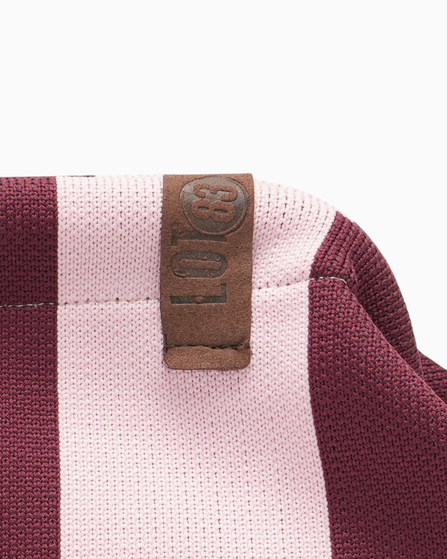 Kosmetiktasche Emma mit Streifen weinrot rosa