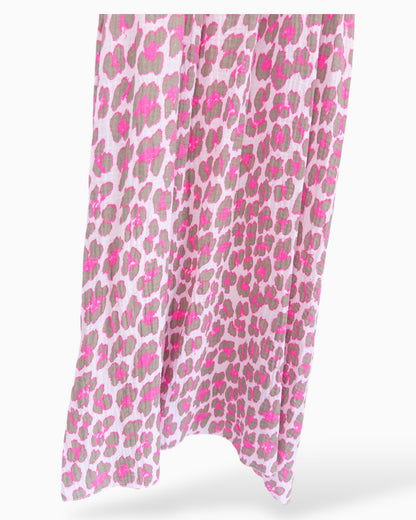 Leo Kleid aus Baumwolle weiß pink