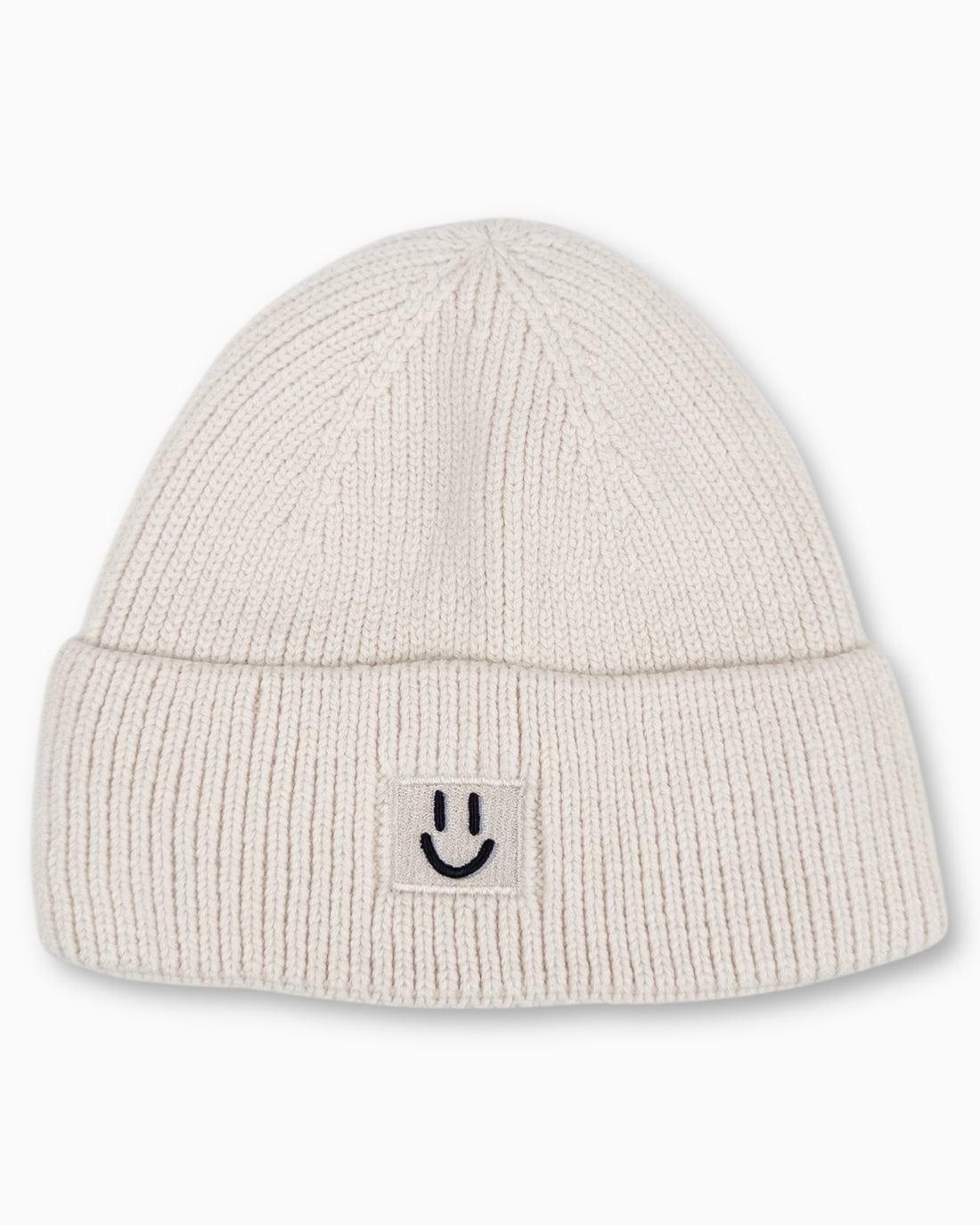 Winterwarme Mütze mit Smiley sand