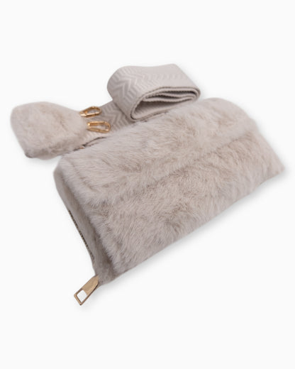Handytasche Plüsch creme