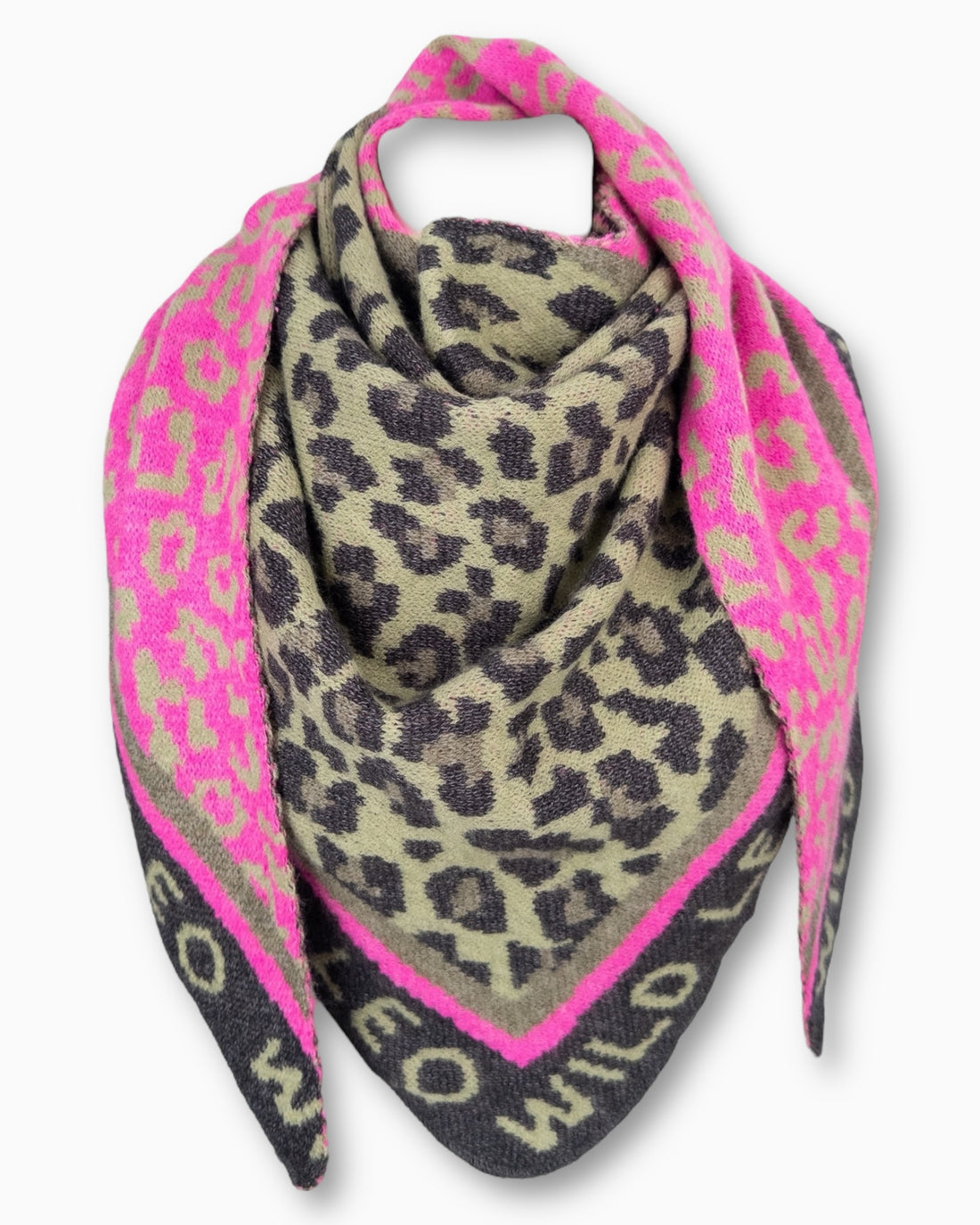 Dreieckstuch Wild Leo oliv pink