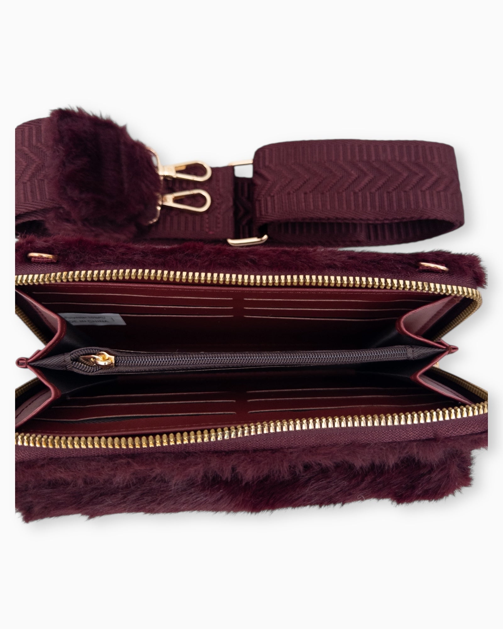 Handytasche Plüsch burgund