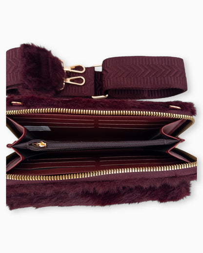 Handytasche Plüsch burgund