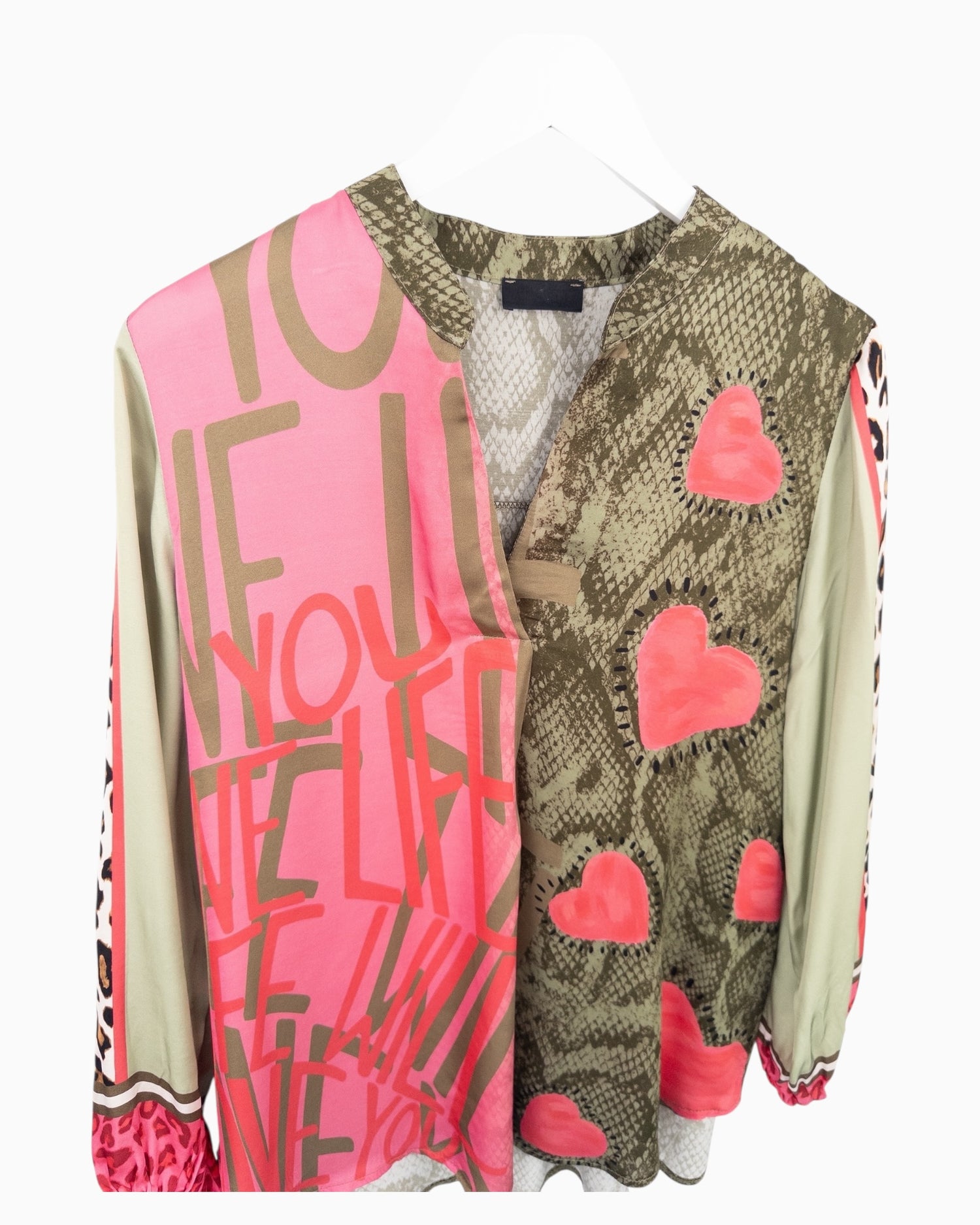Bluse Love Wild pink oliv